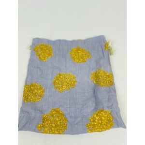 Della Q Project Draw String Bag Grey Blue Yellow 11 x 10